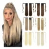 Aplique Cabelo 150g Ondulado Castanho Escuro Rabo De Cavalo - Imagem 7