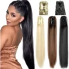 Aplique Cabelo 150g Ondulado Castanho Escuro Rabo De Cavalo - Imagem 6