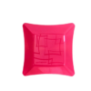 Prato Cristal Quadrado Rosa 16cm - 10 Unidades - Imagem 2